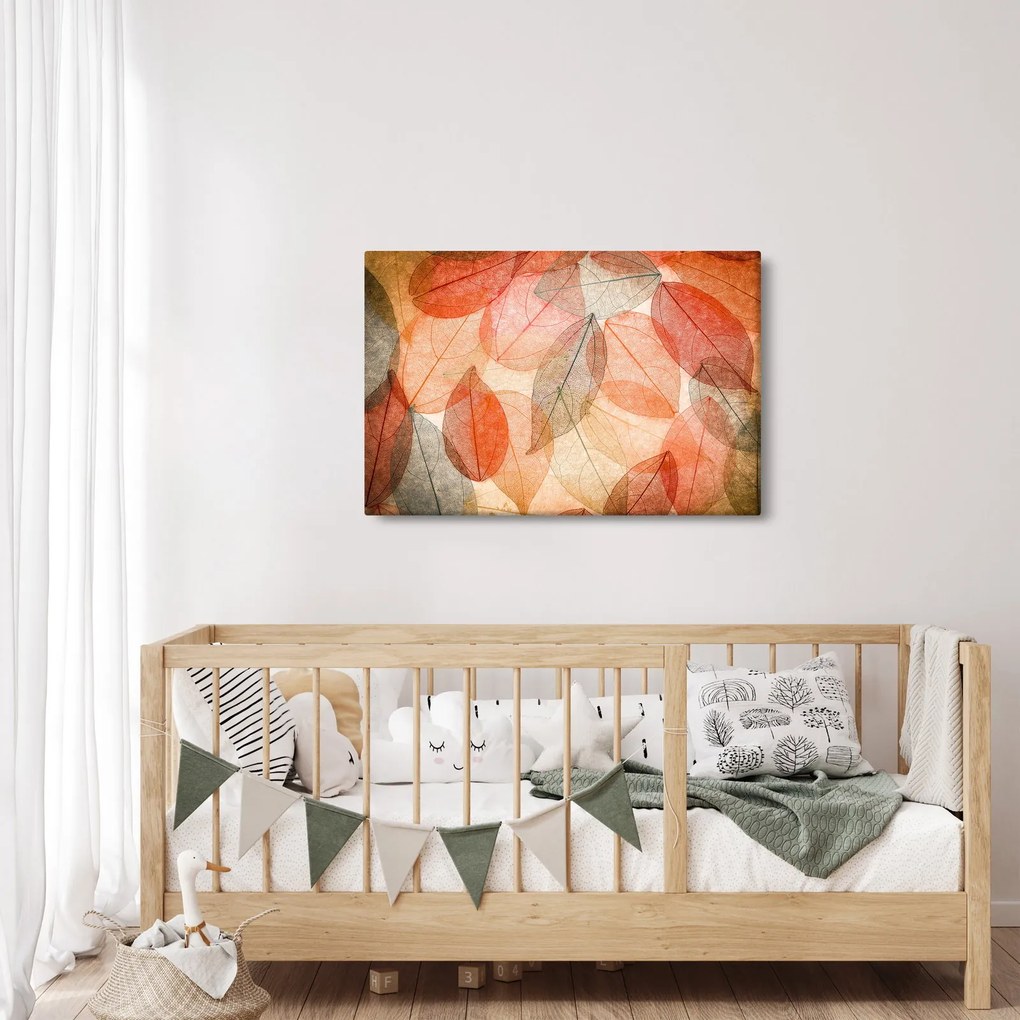 Festett őszi levelek képe (90x60 cm)