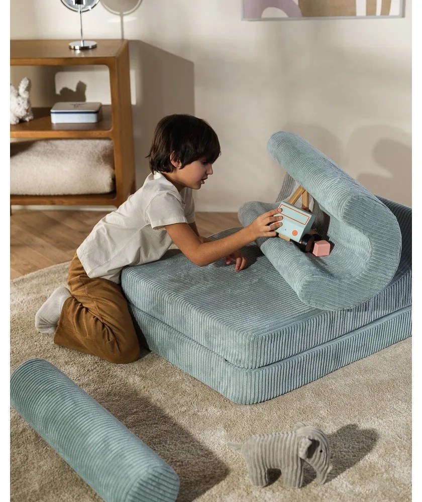 Mentazöld kordbársony gyerek fotel Flipster – Wigiwama