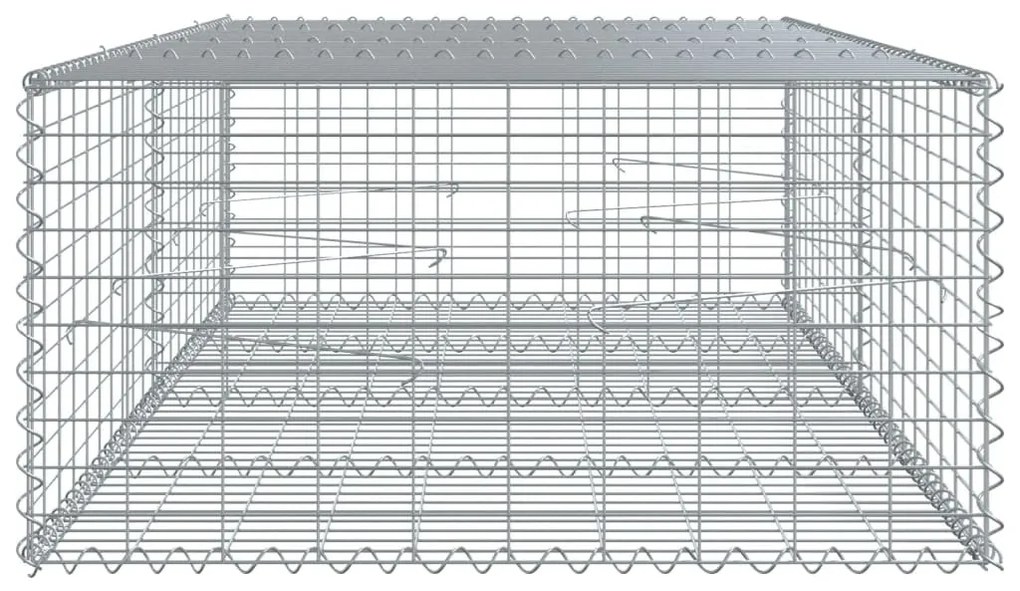 horganyzott vas gabion kosár fedéllel 200 x 100 x 50 cm