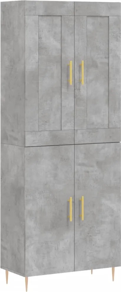 vidaXL betonszürke szerelt fa magasszekrény 69,5 x 34 x 180 cm