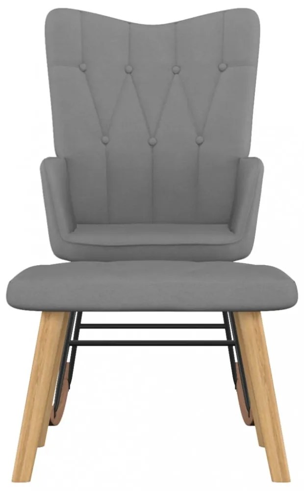 vidaXL sötétszürke szövet hintaszék lábtartóval