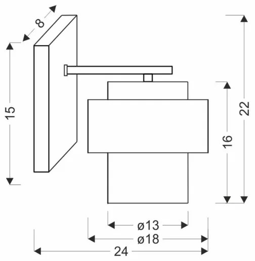 Fali lámpa SPIEGA 1xE27/60W/230V arany/fekete
