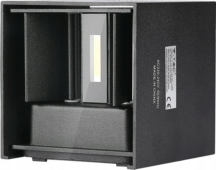 Led fali lámpa Bridgelux 6W Kocka VT-759 fekete