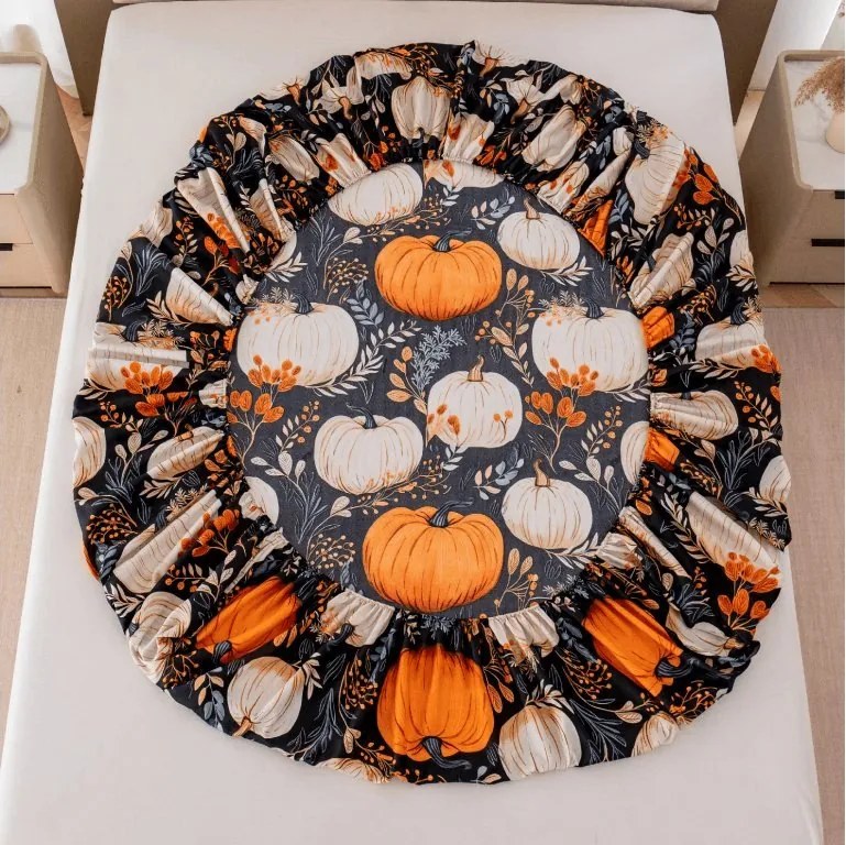 Mikroszálas gumis lepedő MAGIC PUMPKIN színes 180x200 cm
