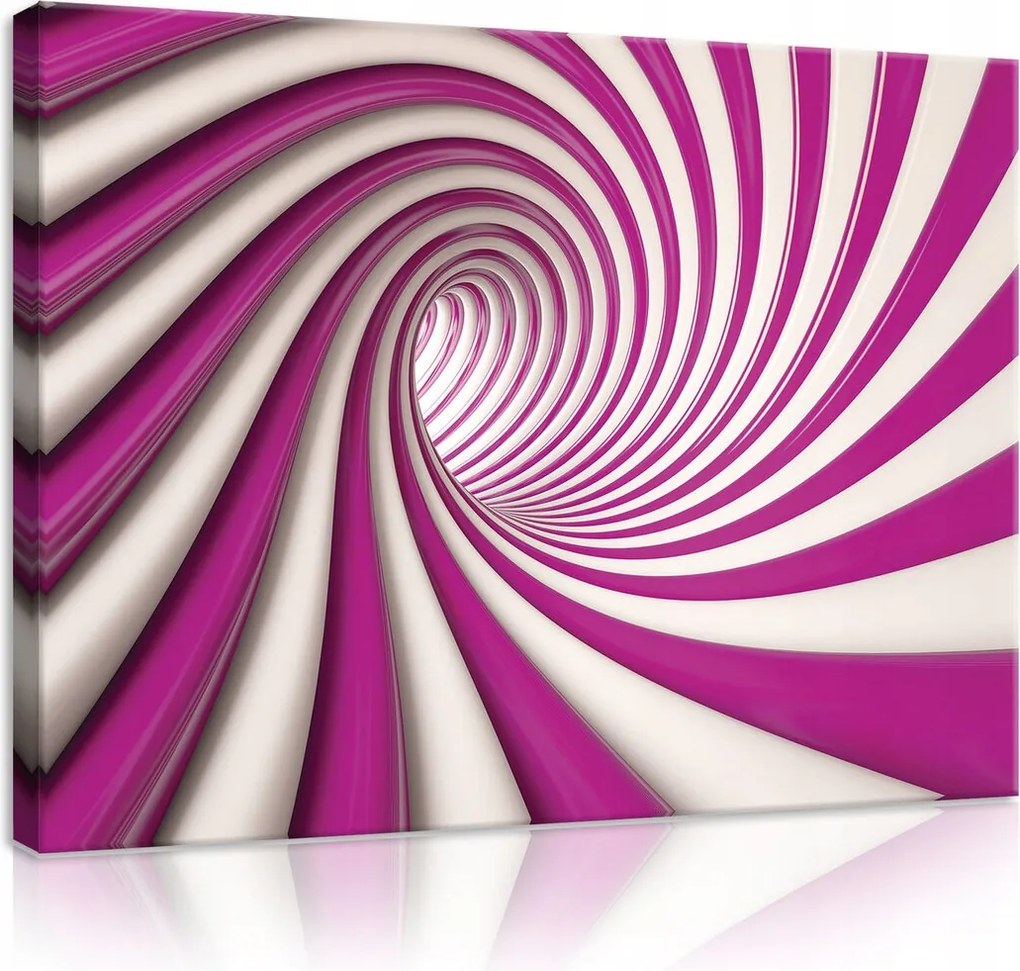 Vászonkép 60x40 Spirál alagút örvény rózsaszín fehér absztrakt dinamika mozgás mélység