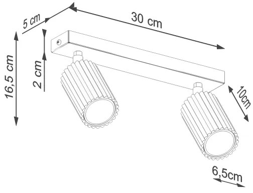 Sollux SL.1542 - Spotlámpa KARBON 2xGU10/10W/230V fehér