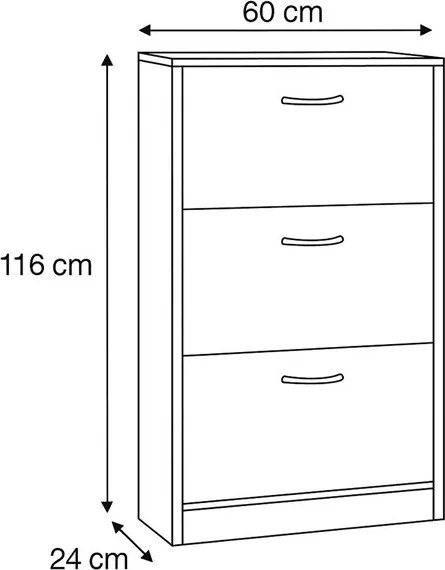 Cipőtartó természetes tölgy színben, MDF kivitelben ABO-G1016 OAK