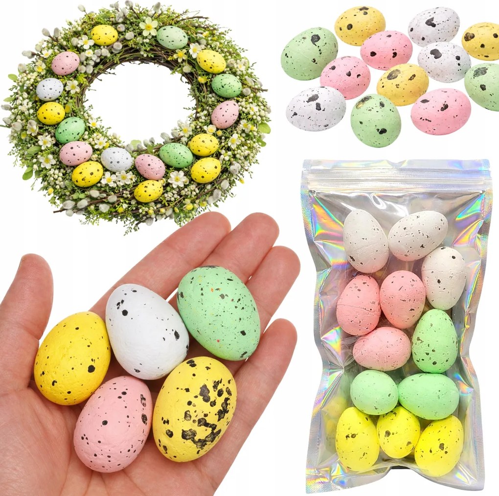 Tojás Hungarocell Tojás Színezett Szett 12DB-OS 4CM Húsvéti Tojás