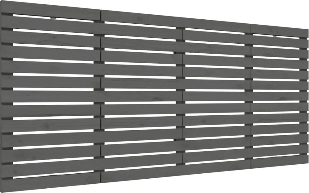 vidaXL szürke tömör fenyőfa fali fejtámla 206 x 3 x 91,5 cm