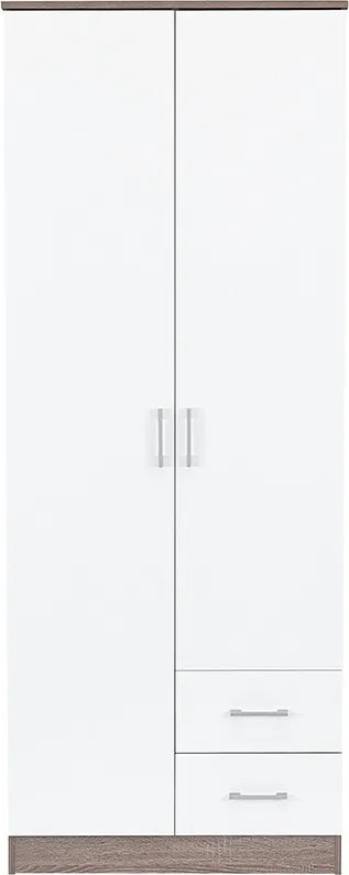 Miami gardróbszekrény 80x205 cm fehér-yorki tölgy