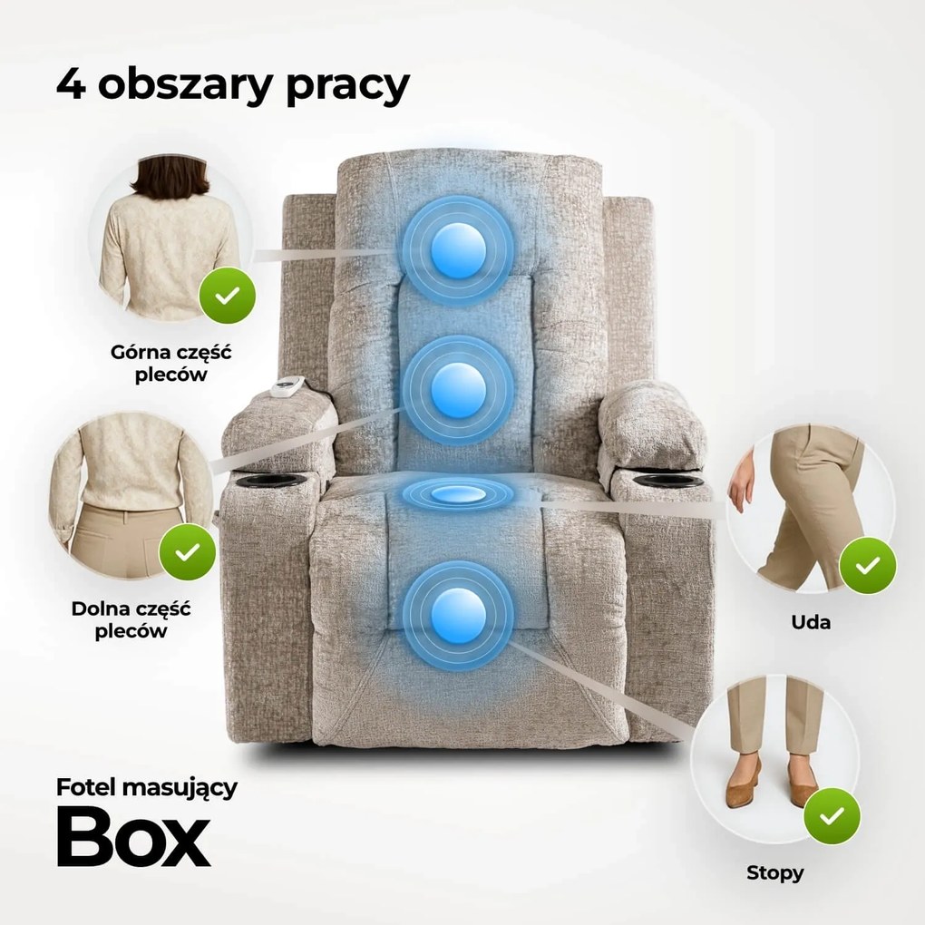 Masszázsfotel Banesto (bézs bársony) . Akció -21%. 1128929