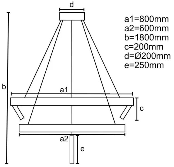 LED állítható fényerejű csillár kábellel LED/140W/230V 3000-6500K + DO