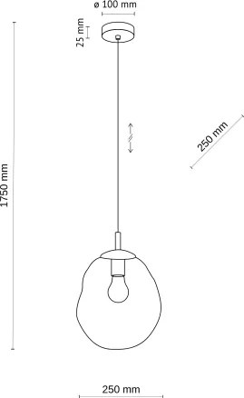 BRILAGI - VULCANO kábellel függőlámpa 1xE27/15W/230V átm. 25 cm bronz/füstös bézs