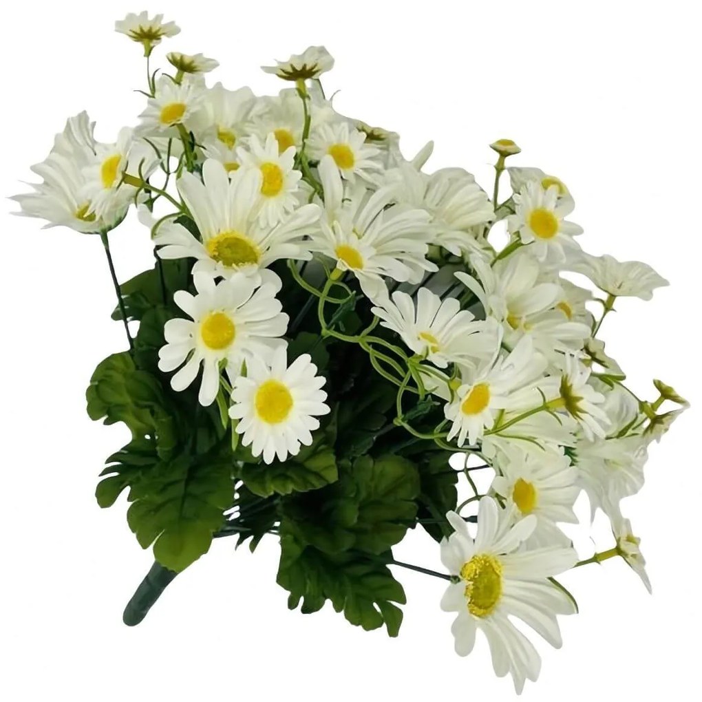 Krémszínű mű százszorszép csokor 40cm