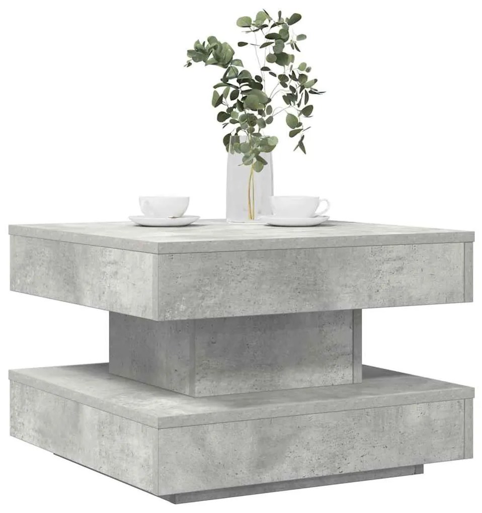 betonszürke dohányzóasztal 360 fokban forgatható 50x50x34,5 cm