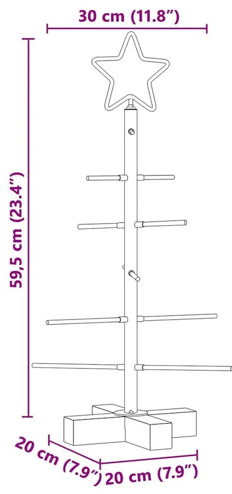Fém karácsonyfa állvánnyal Fekete 60 cm Porszórt Acél