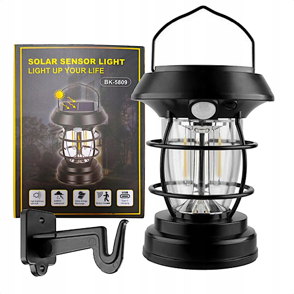 Napelemes lámpa mozgásérzékelővel BK-5809