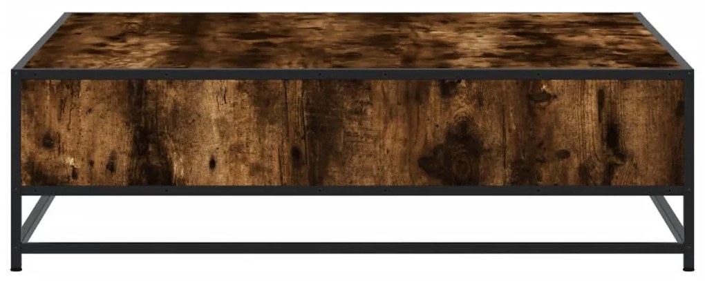 füstös tölgy szerelt fa és fém dohányzóasztal 100 x 100 x 30 cm