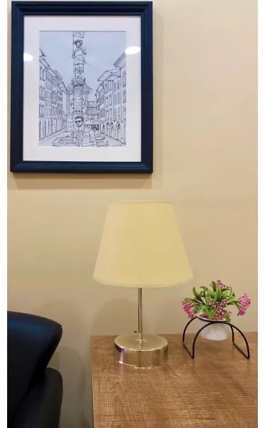 Asztali lámpa 1xE27/60W/230V bézs/fényezett króm