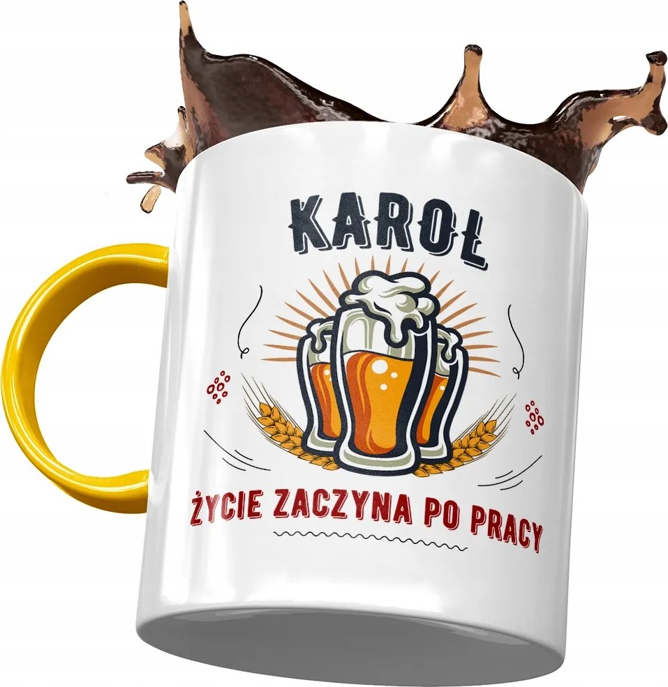 Sárga Bögre Károly Férj Kollégának Ajándék Nyomtatott Fotóval