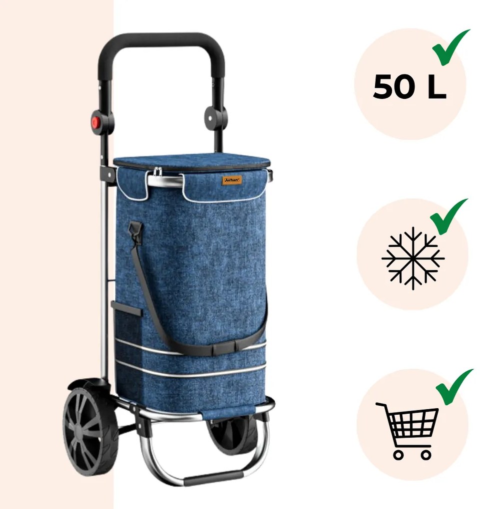 EASY bevásárlótáska kerekekkel, 50l, kék Jurhan