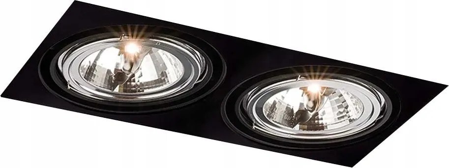 Lámpatest süllyesztett állítható dupla fekete téglalap alakú szem Shilo