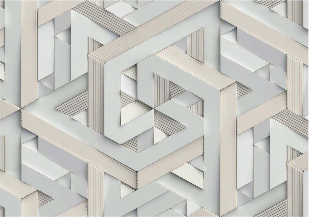 Fotótapéta Flizelina Dekoratív az irodába Illuzórikus formák 208x146 Ragasztó