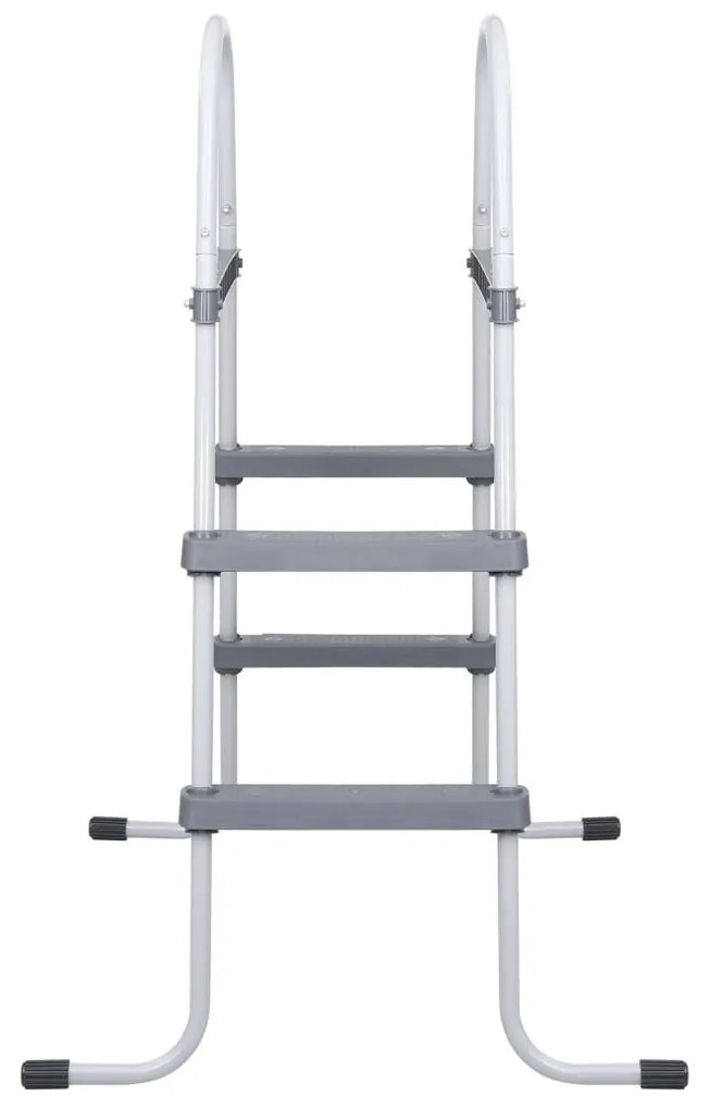 Szürke acél medencelétra 84 cm