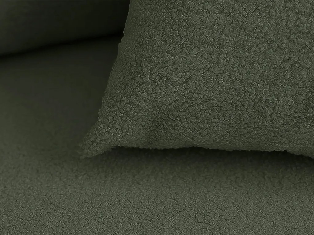 SMART BOUCLE L alakú kihúzható, megfordítható sarokkanapé 232x143 cm, sötétzöld