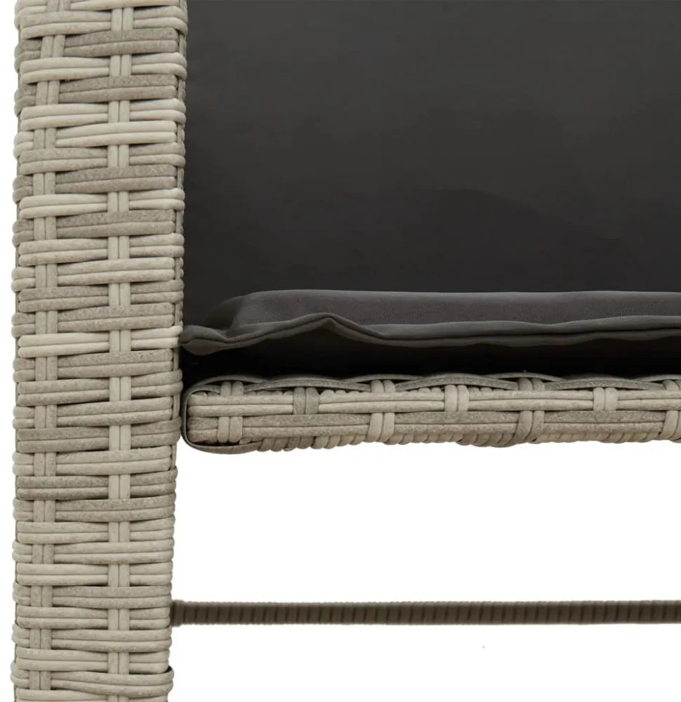 vidaXL 2 személyes szürke polyrattan kerti kanapé asztallal/székkel