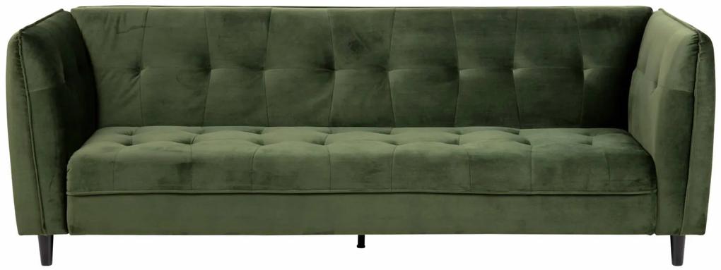 Jonna 3 személyes ágyazható kanapé, zöld bársony