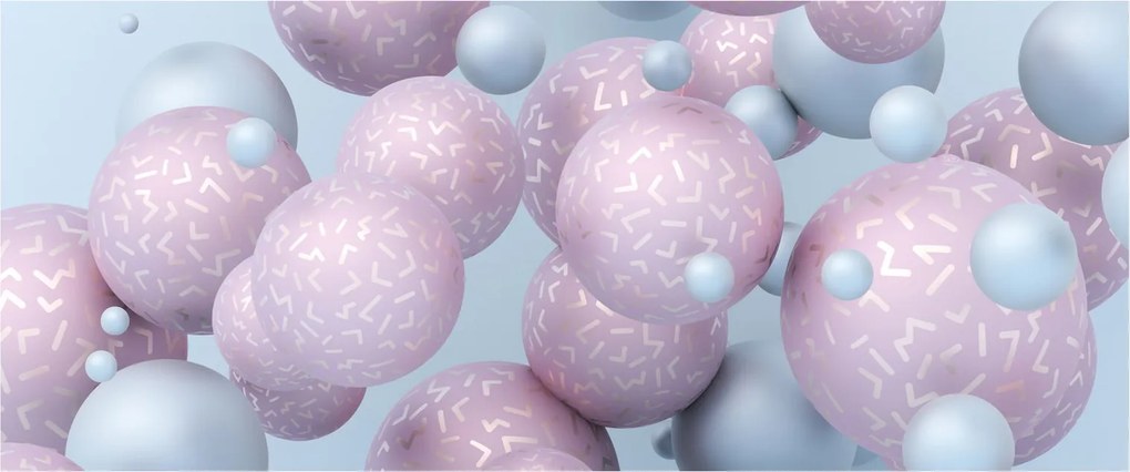 Absztrakt kép - Pasztell gömbök (120x50 cm)