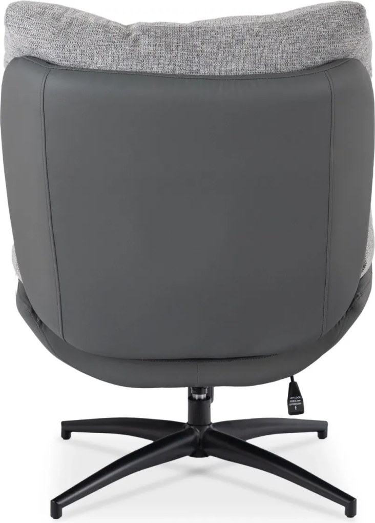 Forgó pihenőfotel lábtartóval szürke/fekete, FREMONT