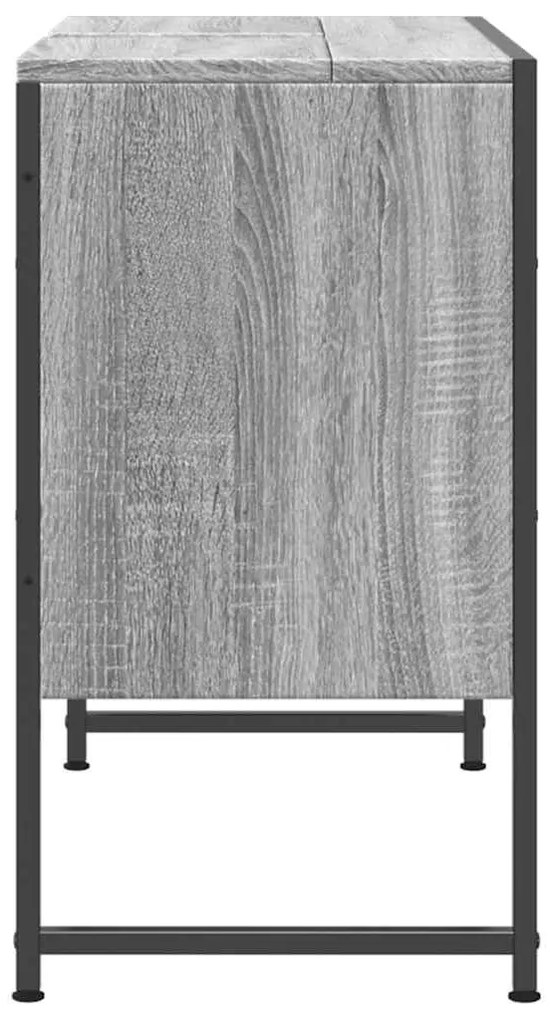 szürke sonoma szerelt fa fürdőszobai mosdószekrény 80x33x60 cm