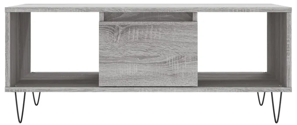 Szürke sonoma színű szerelt fa dohányzóasztal 90 x 50 x 36,5 cm