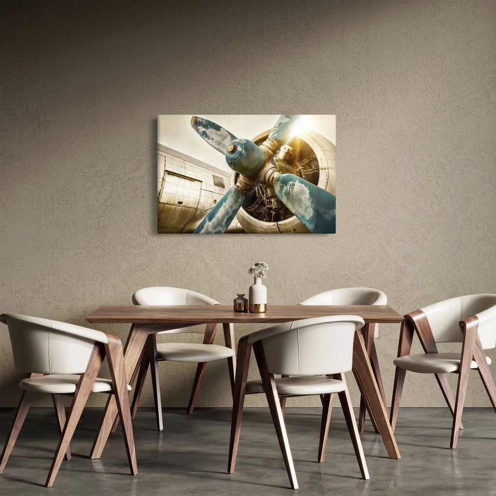Kép - Egy régi repülőgép légcsavarja (90x60 cm)