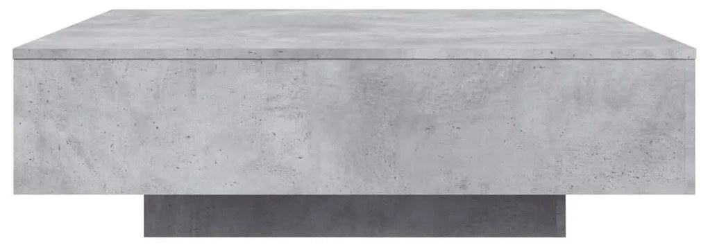 betonszürke dohányzóasztal LED-lámpákkal 100 x 100 x 31 cm