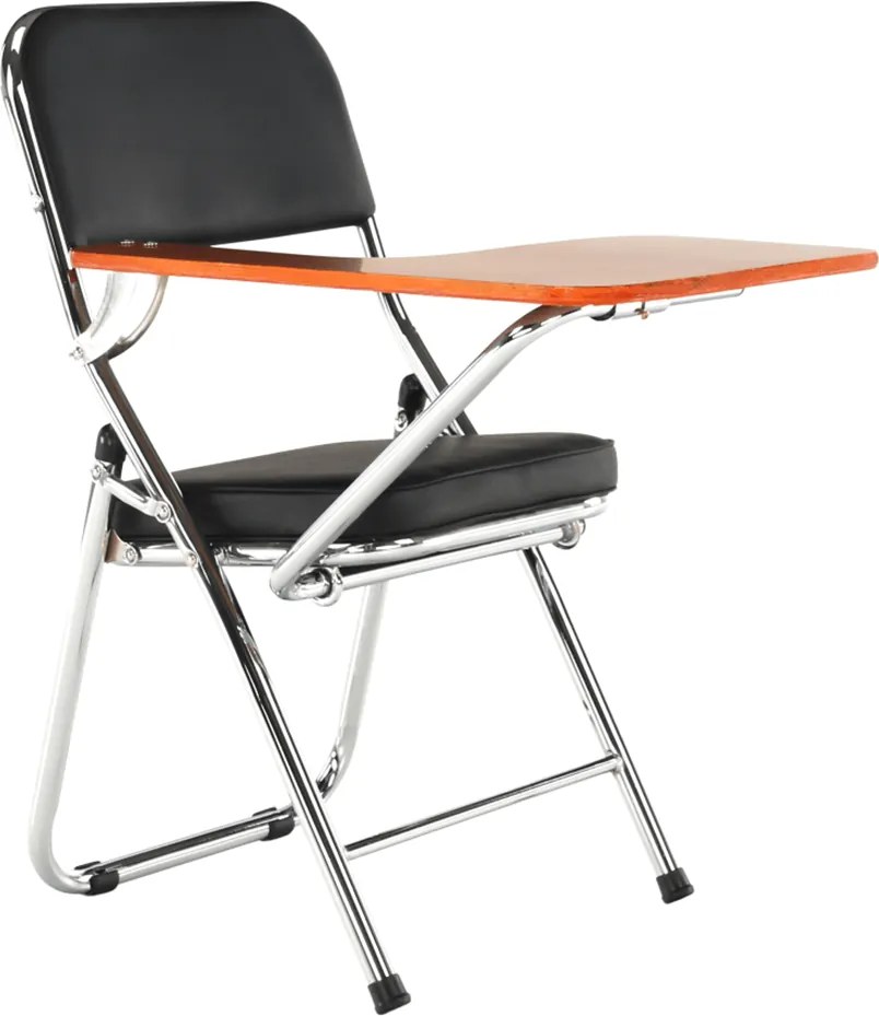 Szék írólappal, fekete/natúr, TEKER