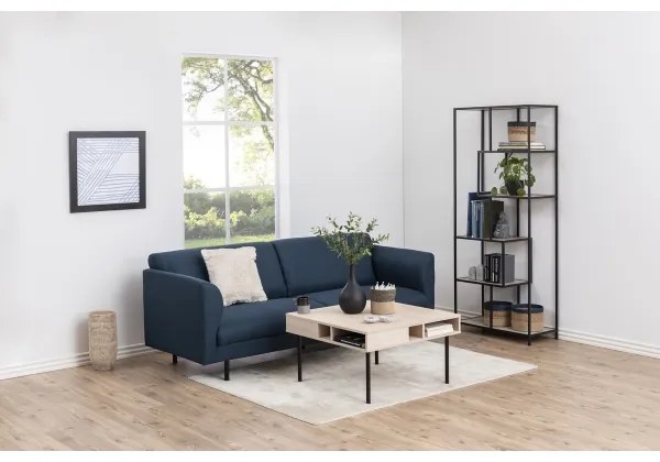 SARON könyvespolc, tölgy/fekete színben