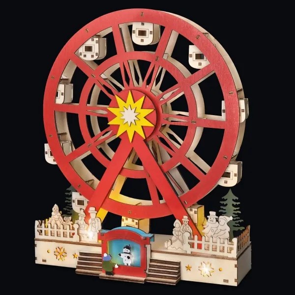 Solight 1v277 - LED karácsonyi dekoráció LED/2xAA/meleg fehér körhinta