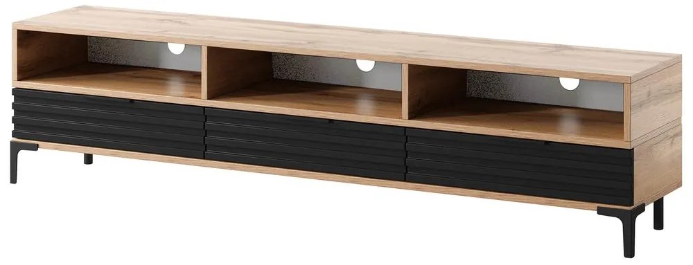 Tv szekrény/asztal Ricko 3D  (természetes tölgy + fekete). 1098750