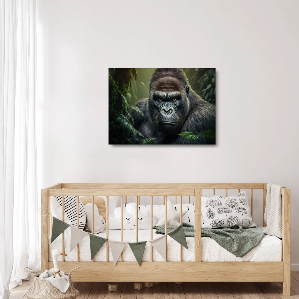 Üveg kép - Egy gorilla portréja (70x50 cm)