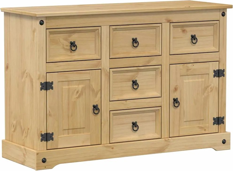 vidaXL Corona tömör fenyőfa tálalószekrény 112 x 40 x 75 cm