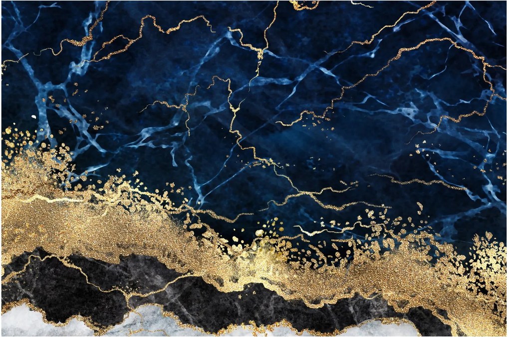 Kép - Sötétkék márvány (90x60 cm)