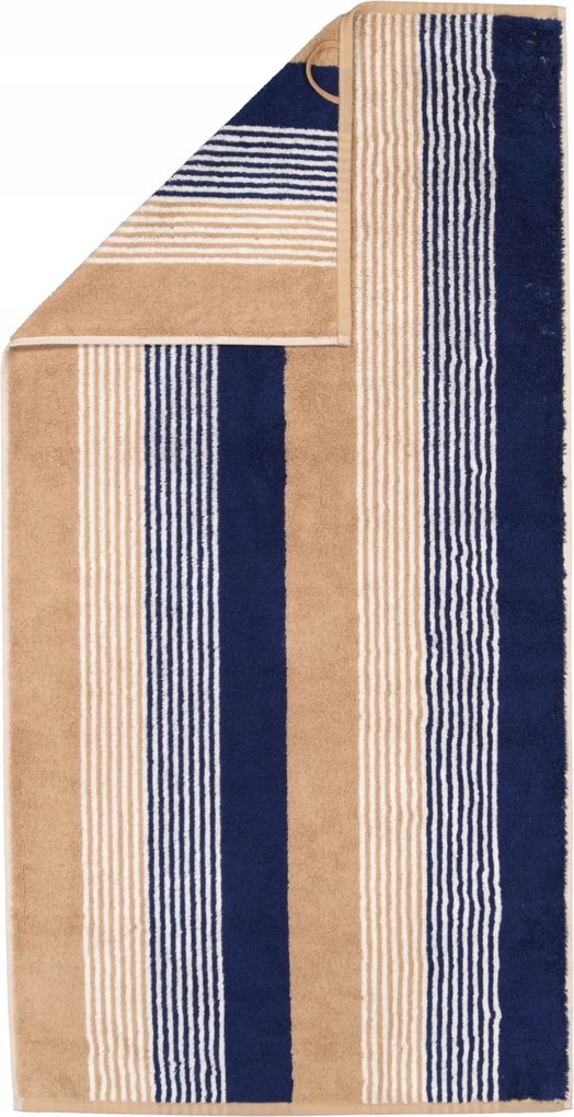 Pamut törölköző 50x100 cm Coast Repeat 6214 Navy Natur 31
