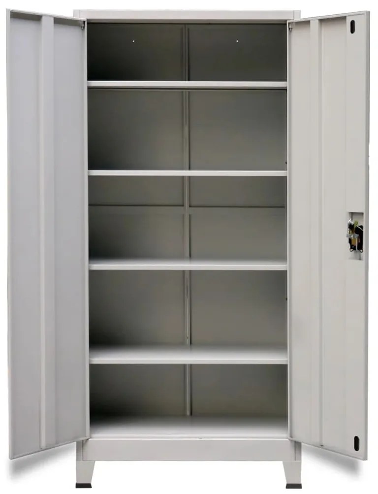 vidaXL szürke 2 ajtós acél irodai szekrény 90 x 40 x 180 cm