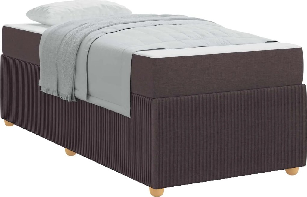 vidaXL Ágykeret matracmal Sötét Barna 80 x 200 cm szövet