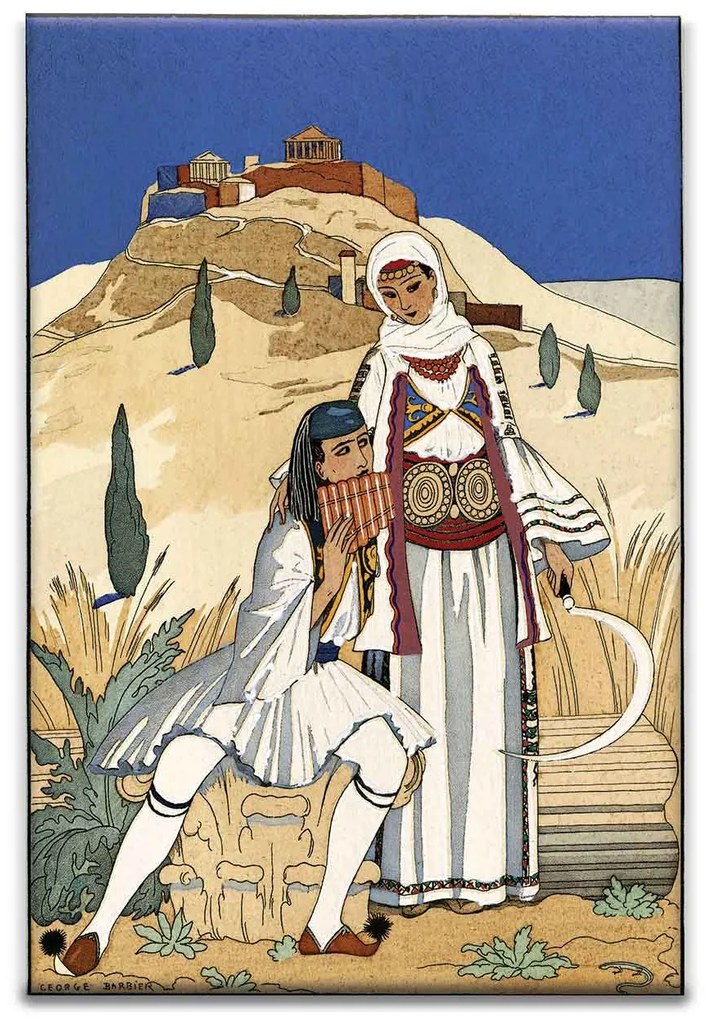 La flute de Pan kerámiakép üvegkép, falikép