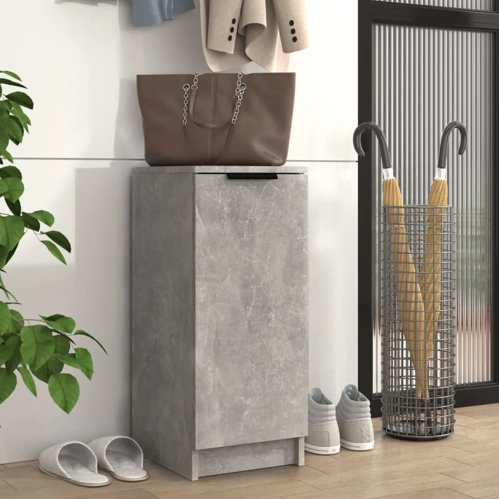 betonszürke szerelt fa cipőszekrény 30x35x70 cm
