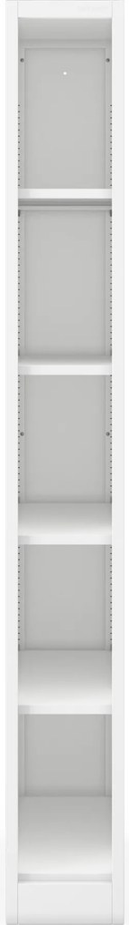Keskeny fém archiváló polc dokumentumokhoz, fehér, 250x1950x600 mm: TIM